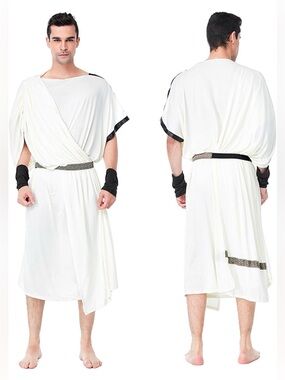 Toga Greek God Men Costume , Men size XXL, Roman Senator Robe Caesar